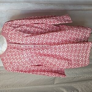 Women's Talbots blouse Red and white  Size XL